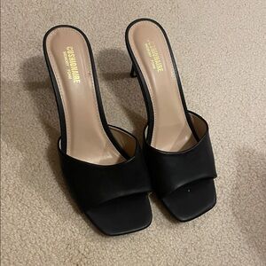 Women's Black Heeled Sandals